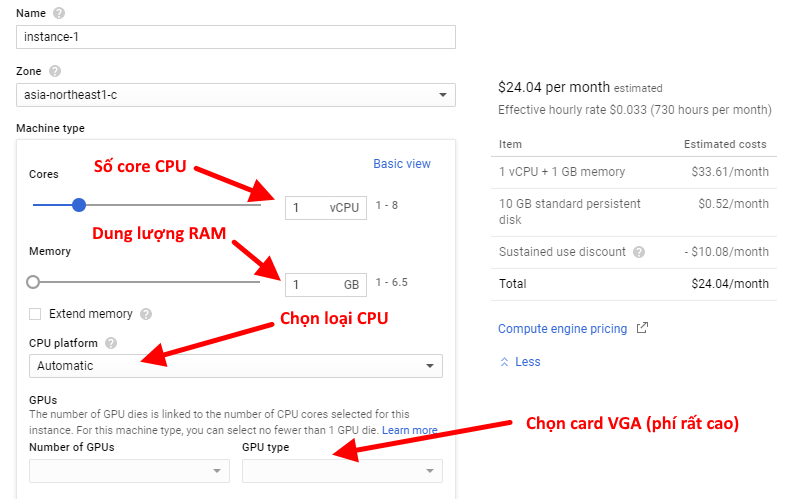 Đăng ký VPS Google miễn phí 5